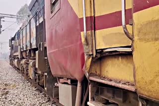 The damaged bogey of the Siliguri Intercity Express after the accident.