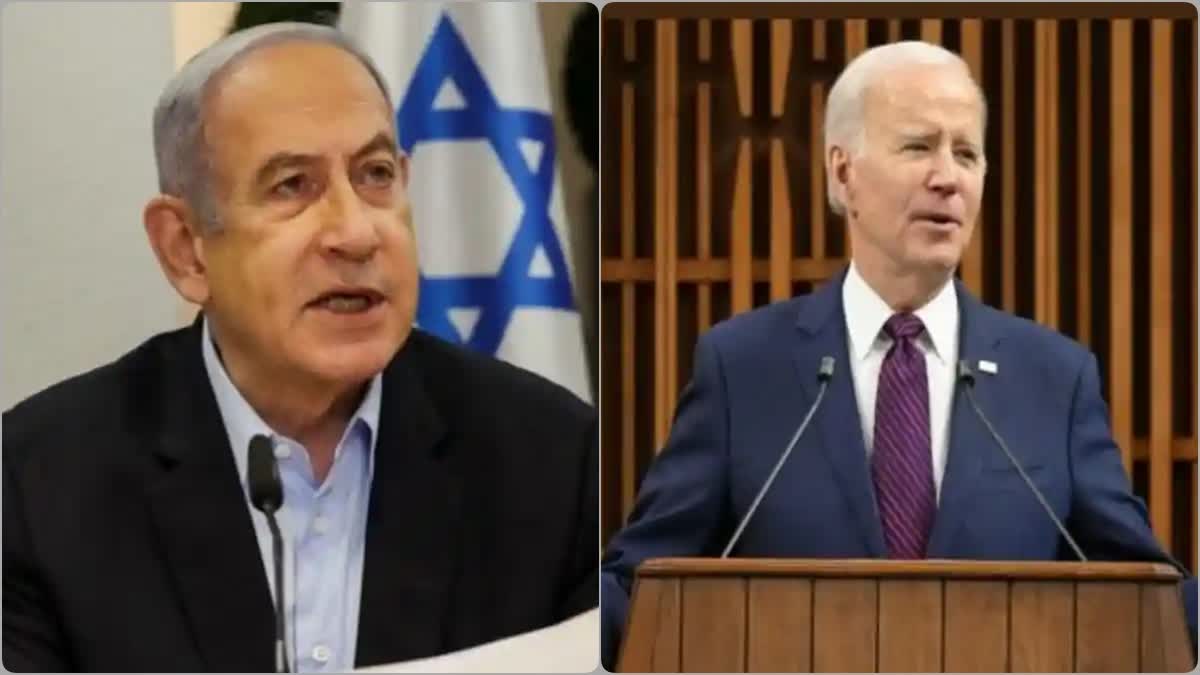 Left Netanyahu, Right Biden