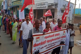 sankarankovil power loom workers Protest