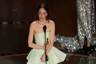 Emma Stone has won the best actress Oscar for "Poor Things", her second career victory in the category.