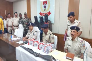 Weapons recovered in search operation after encounter between police and TSPC Naxalites in Hazaribag