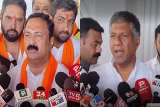 MLA Mahesh Tenginakai, Aravinda Bellad spoke to the media.