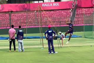 Rajasthan Royals players during practice