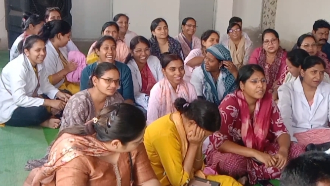 Protest of doctors including staff