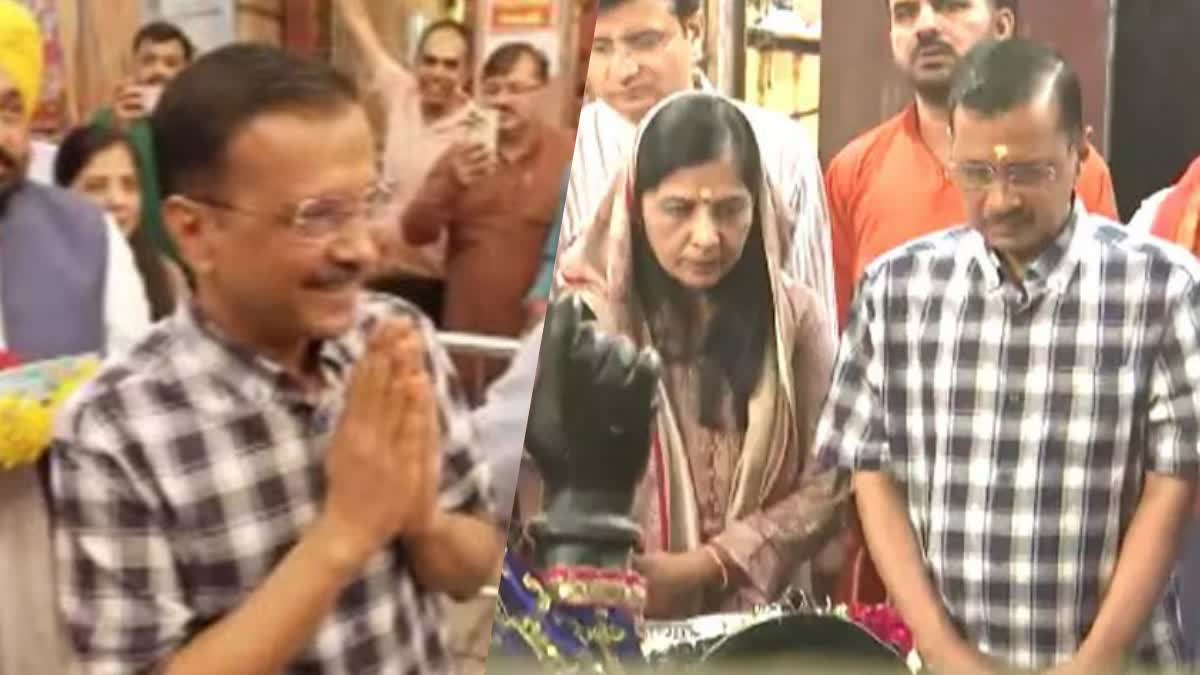 DELHI CM ARVIND KEJRIWAL  CM KEJRIWAL AT HANUMAN MANDIR  DELHI CM ROADSHOW TODAY  മുഖ്യമന്ത്രി അരവിന്ദ് കെജ്‌രിവാള്‍