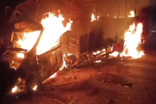 JHANSI CAR FIRE ACCIDENT