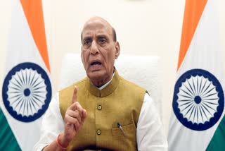 Defence Minister Rajnath Singh virtually addresses the inaugural ceremony of the BrahMos Aerospace Integration and Testing Facility in Lucknow, from his residence in New Delhi on Sunday.