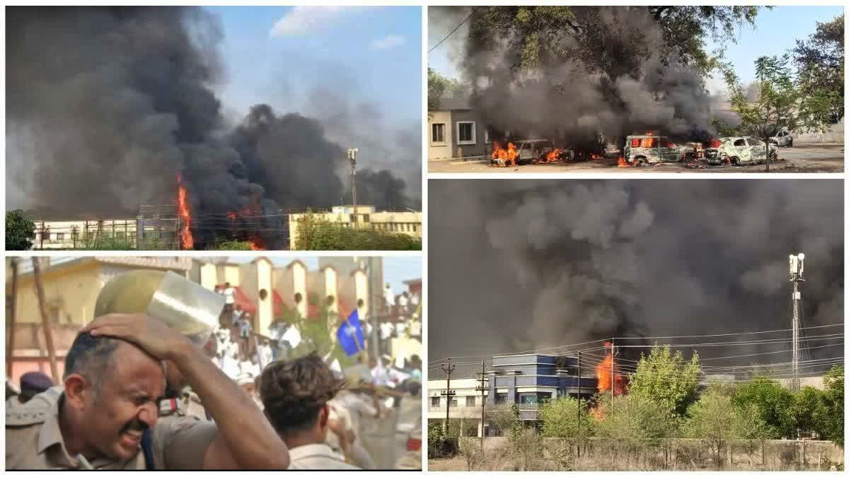 Visuals of arson and violence that took place in Chhattisgarh's Balodabazar  on Monday, June 10 2024