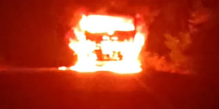 कानपुर में चलता डंफर बना आग का गोला