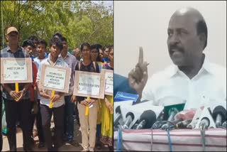 நீட் தேர்வால் பாதிக்கப்பட்ட மாணவர்கள் மற்றும் அமைச்சர் மா.சுப்பிரமணியன் புகைப்படம்