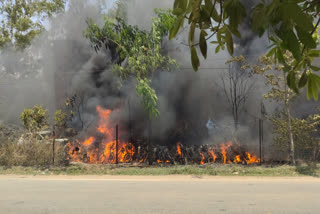 Fire in police picket in Lohardaga