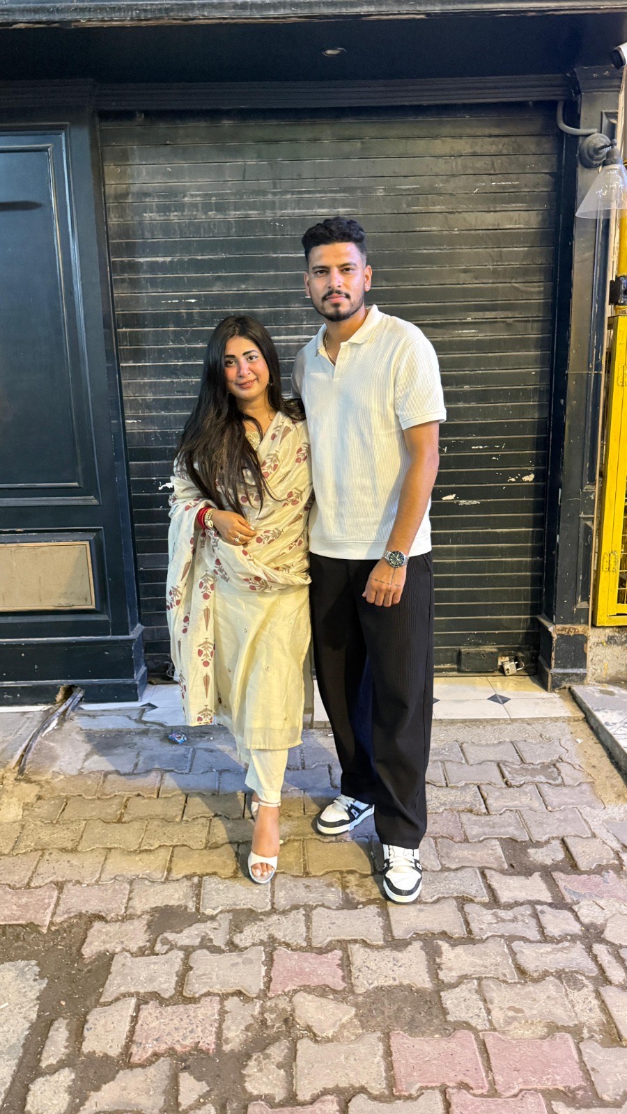 Celebrity stylist Riddhima Sharma with KKR player Vaibhav Arora