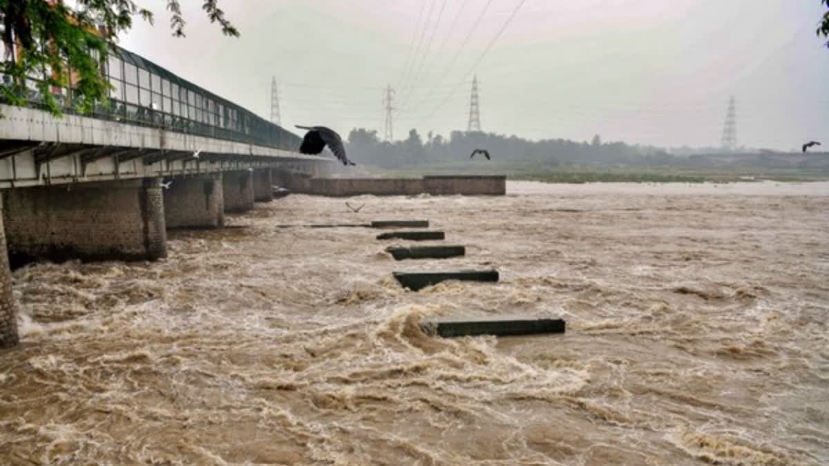 Delhi: Yamuna touches 206.24 meter breaching danger mark, train traffic suspended over old Yamuna bridge, delhi-rains-yamuna-cross-danger-mark-train-traffic-suspended