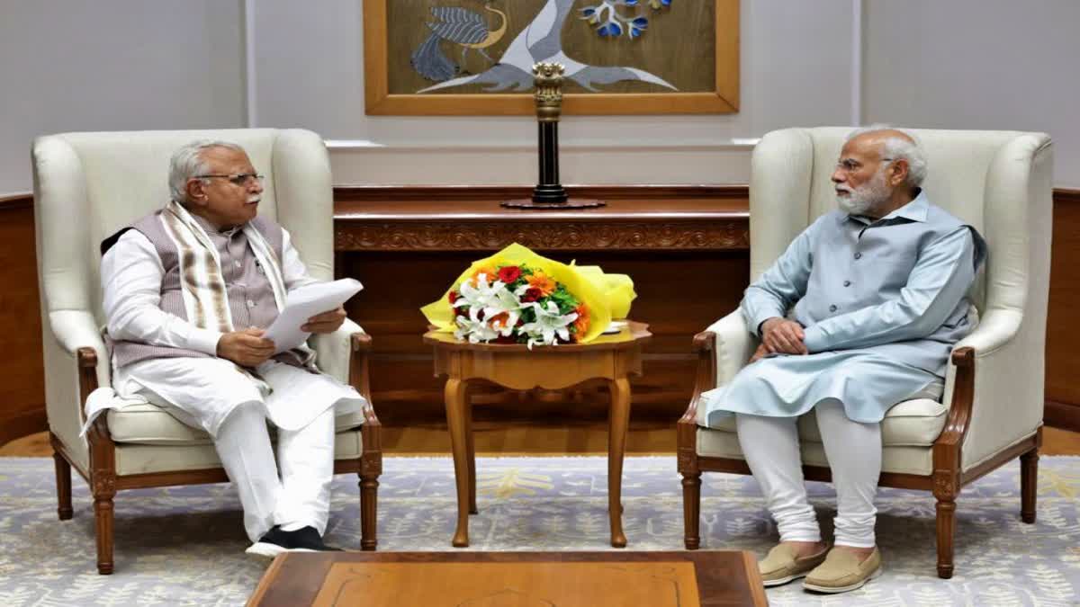 Haryana cm manohar lal meet pm narendra modi