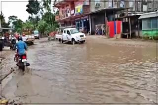 Artifical flood at silapather Town Road