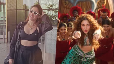 Kaavaalaa  Tamannaah  Tamannaah steps up for Kaavaalaa  Tamannaah steps up for Kaavaalaa with fan  Tamannaah Bhatia matches steps with fan  Kaavaalaa song at airport  Kaavaalaa song viral  Kaavaalaa song  Jailer  Rajinikanth  രജനികാന്ത്  തമന്ന ഭാട്ടിയ  തമന്ന  വീഡിയോ വൈറൽ  കാവാലയ്‌ക്ക് ചുവടുവച്ച് തമന്ന  കാവാല