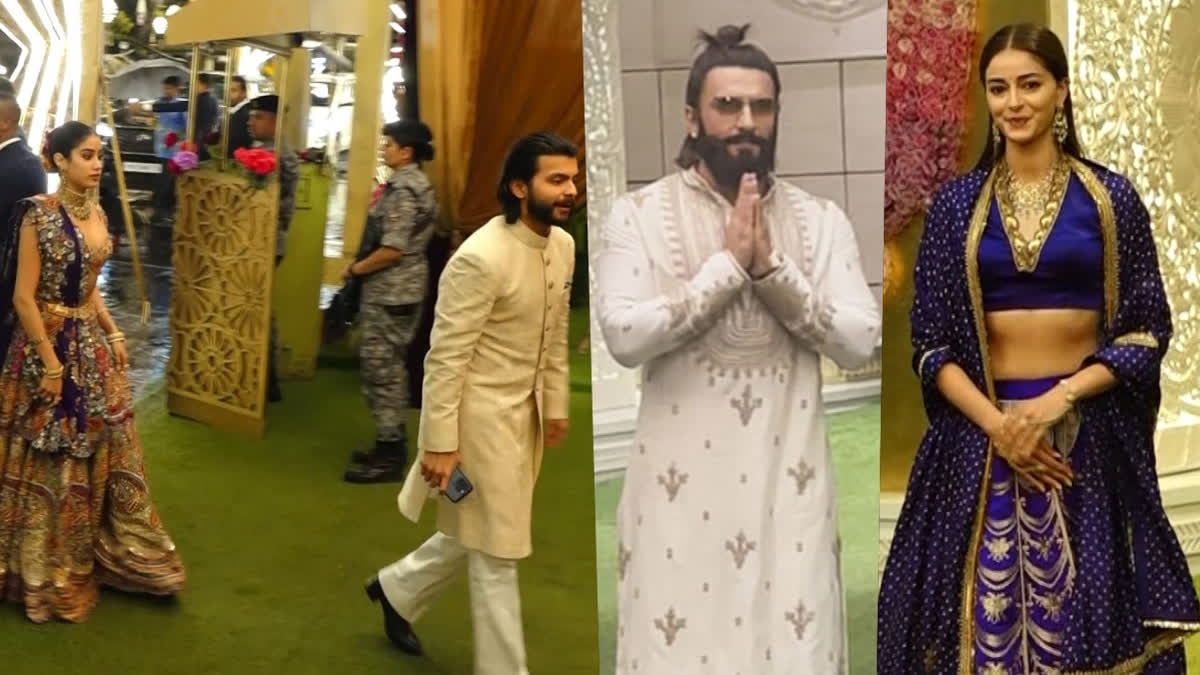 Janhvi Arrives with Beau Shikhar, Ranveer and Ananya Slay Traditional Look at Anant-Radhika's Special Puja Ceremony