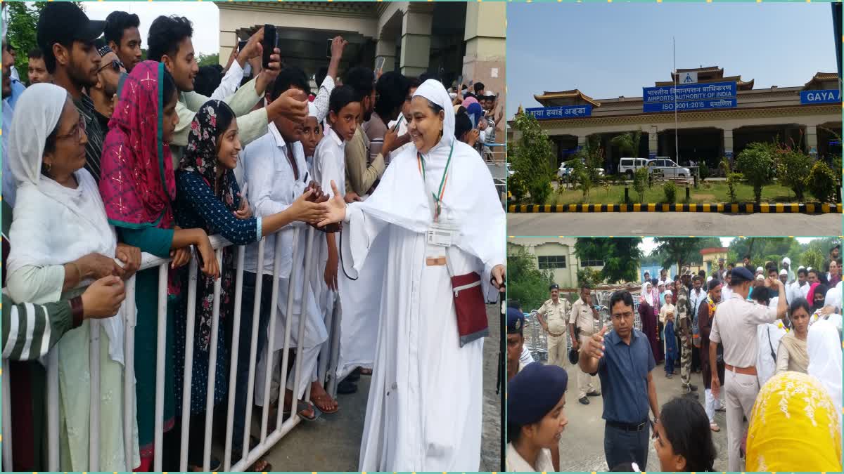 Today, the Haj convoy arrived at the Gaya airport after a delay of 12 hours