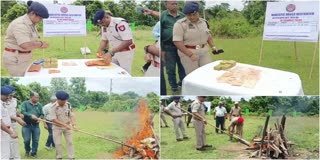 Golaghat police burnt Seized drugs worth About Rs 19 lakhs
