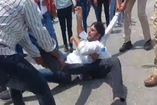 NSUI protests in Ajmer