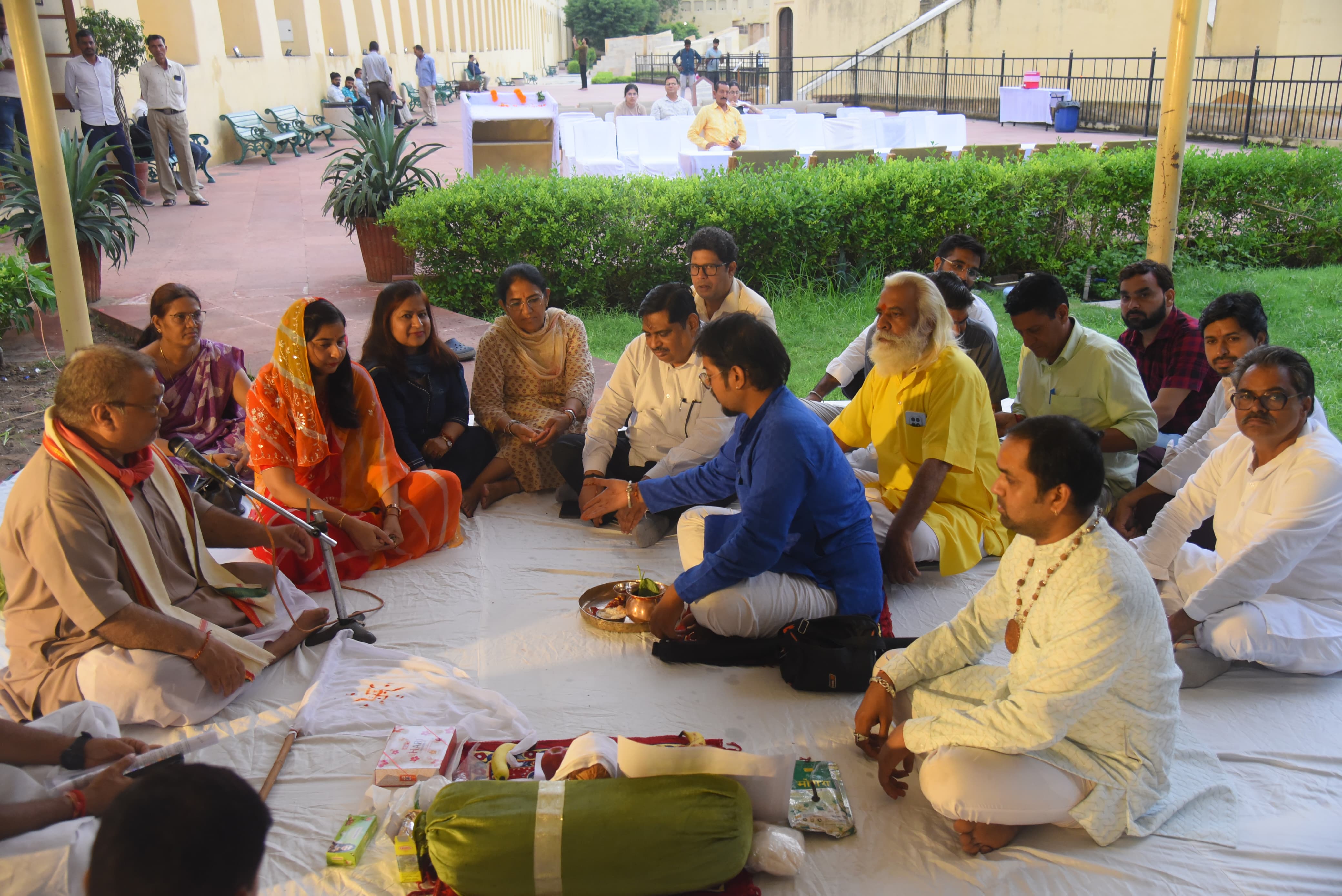 Scholars predicting rain at Jantar Mantar in Jaipur