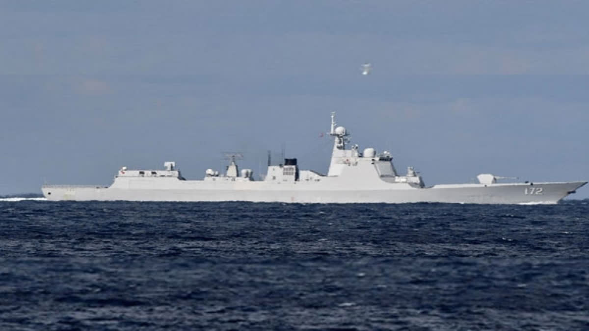 Chinese military warship docks