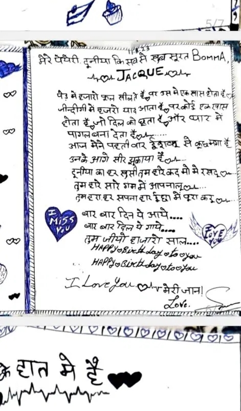 Conman Sukesh Chandrashekhar's special birthday note for Jacqueline Fernandez on her birthday