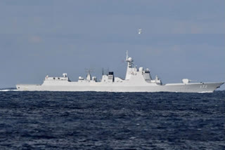 Chinese military warship docks