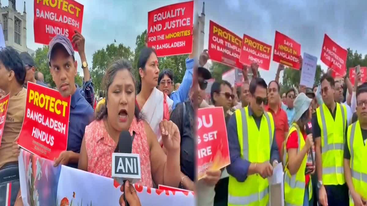 Protest outside UK Parliament condemns violence against Hindus in Bangladesh