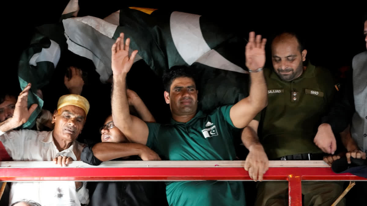 Gold medalist Arshad Nadeem receives a grand welcome in Pakistan after returning from Paris Olympics