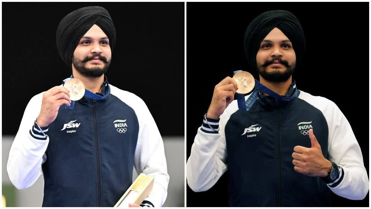 SARABJOT SINGH  PARIS OLYMPICS 2024  ഒളിമ്പിക്‌സ് മിക്‌സഡ് പിസ്റ്റൾ ടീം  മനു ഭാക്കര്‍