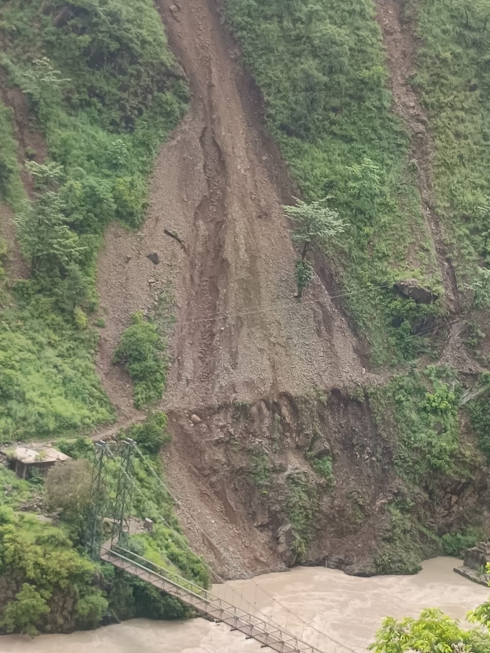 Many roads were destroyed due to landslides