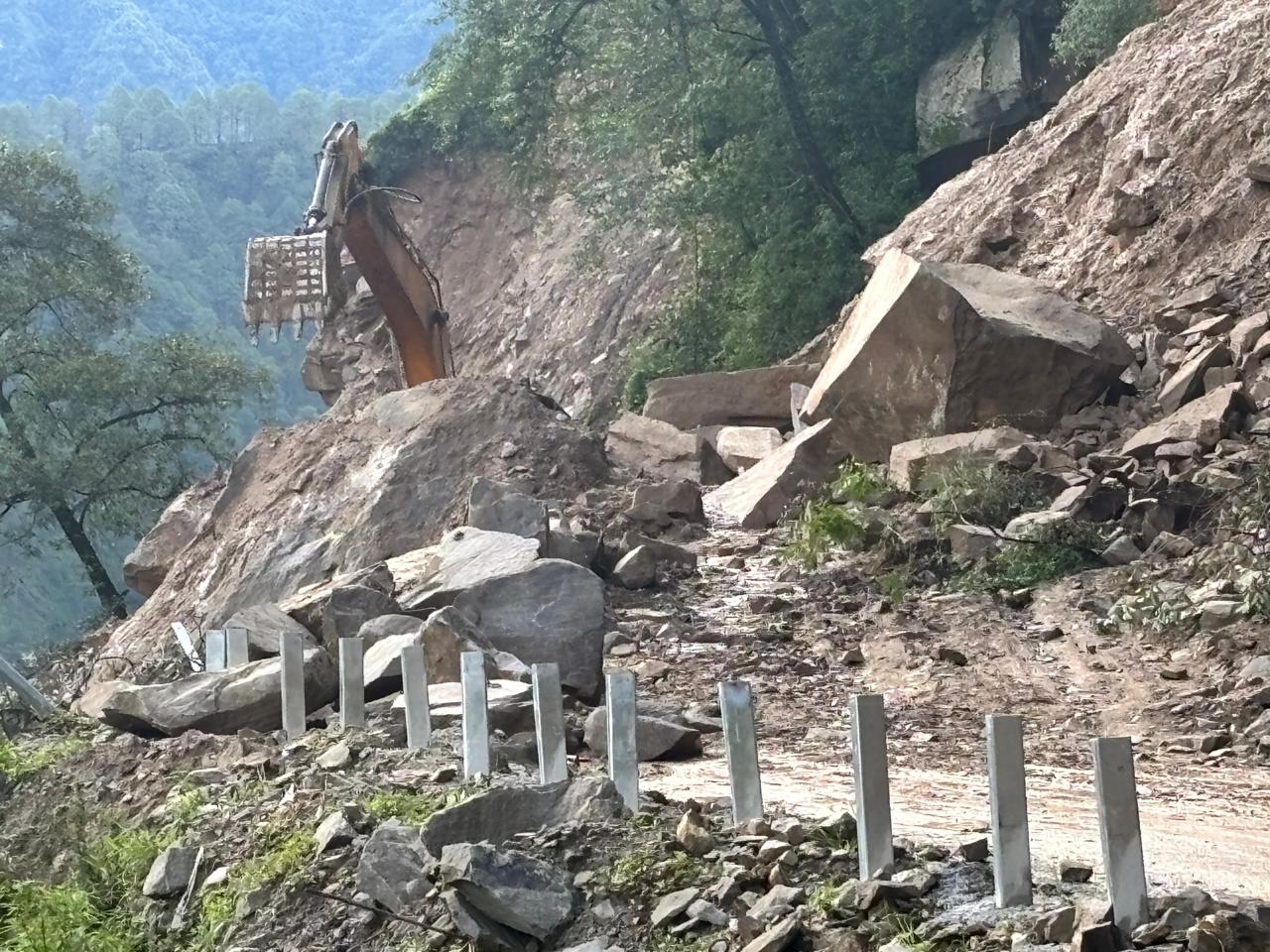 Many connecting roads are blocked due to heavy rain