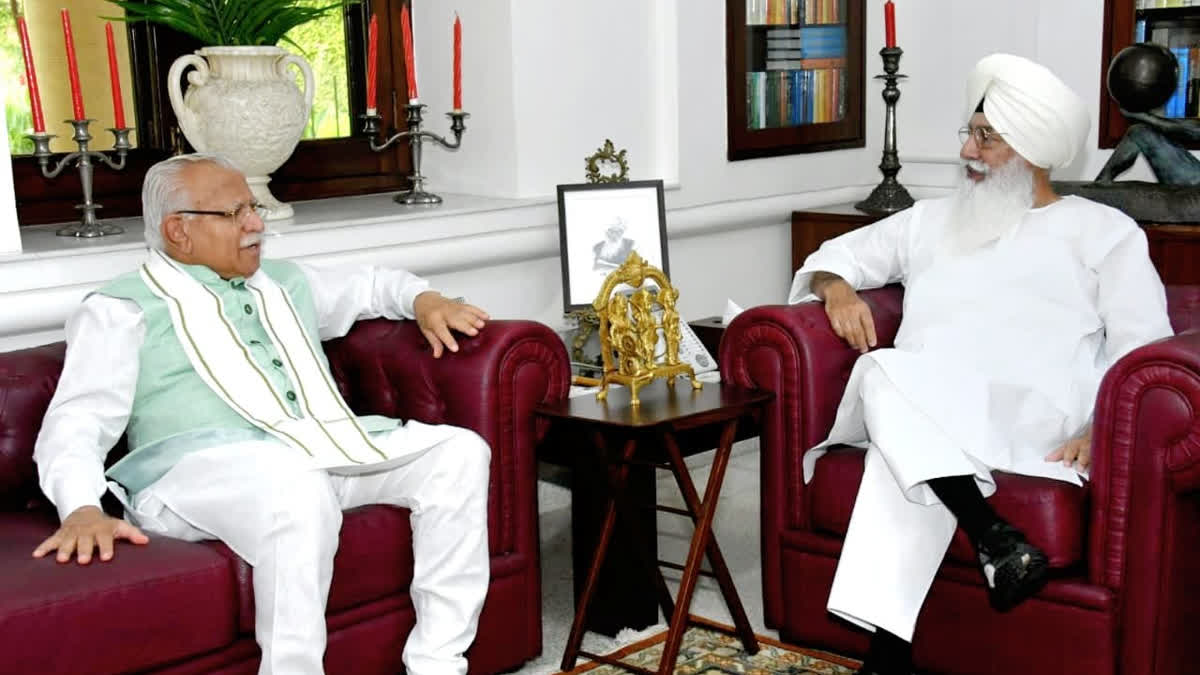 Haryana CM Manohar Lal Khattar met with Dera Beas chief Gurinder Singh Dhillon