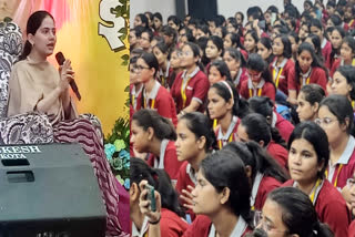 Jaya Kishori interacts with coaching students