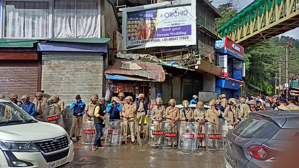 शिमला मस्जिद विवाद: छावनी में तब्दील हुई संजौली, शहर को किया सील, हर जगह पुलिस का पहरा - Sanjauli Mosque Case