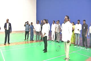 CM Revanth Reddy Play Badminton