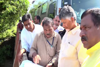 cm chandrababu tour in  flooded areas