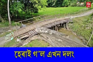 Broken bridge over Gerua river