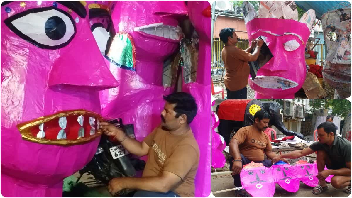 Artisans making the effigy of Ravana