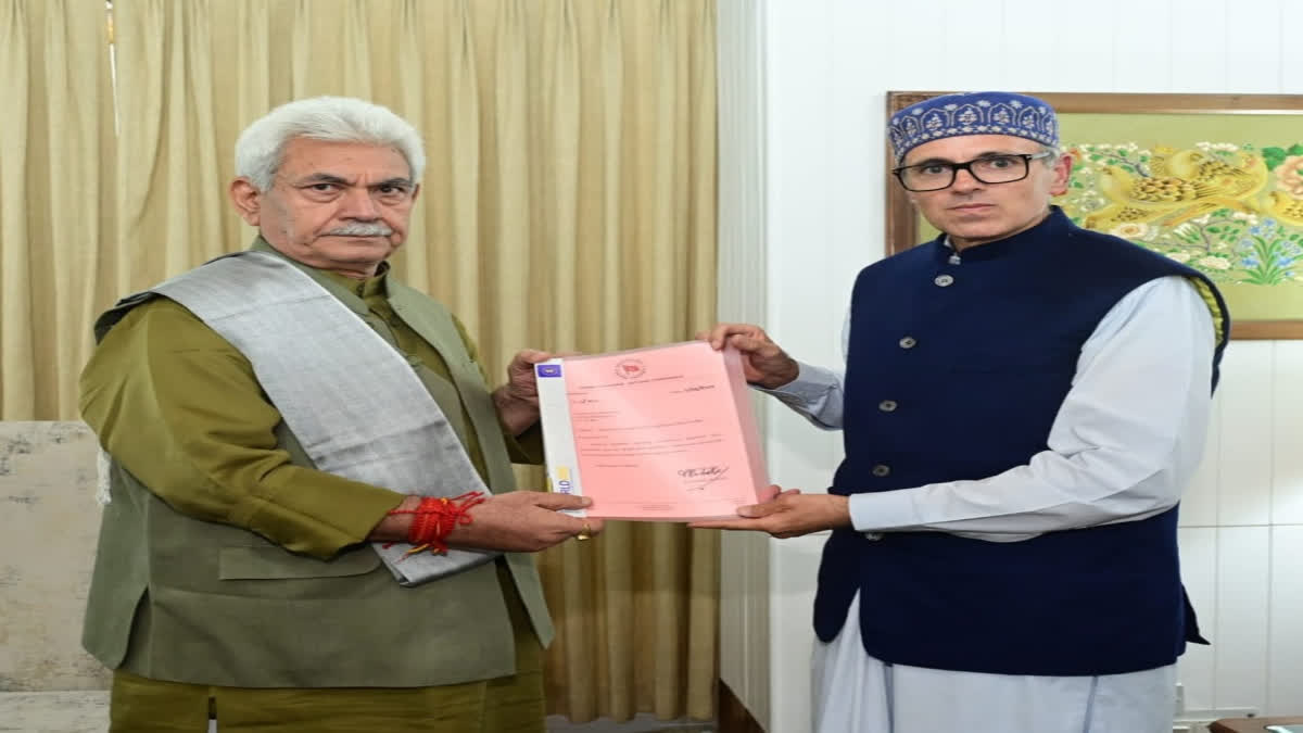 Omar Abdullah met Jammu and Kashmir LG Manoj Sinha at the Raj Bhawan in Srinagar