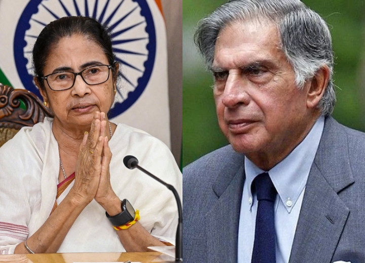 West Bengal Chief Minister Mamata Banerjee (left) and Ratan Tata (right)