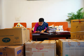 Delhi CM Atishi sitting in the bungalow in New Delhi which was allotted to her