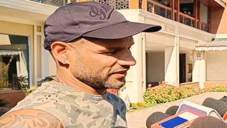 Shikhar Dhawan Speaking To Reporters In Srinagar