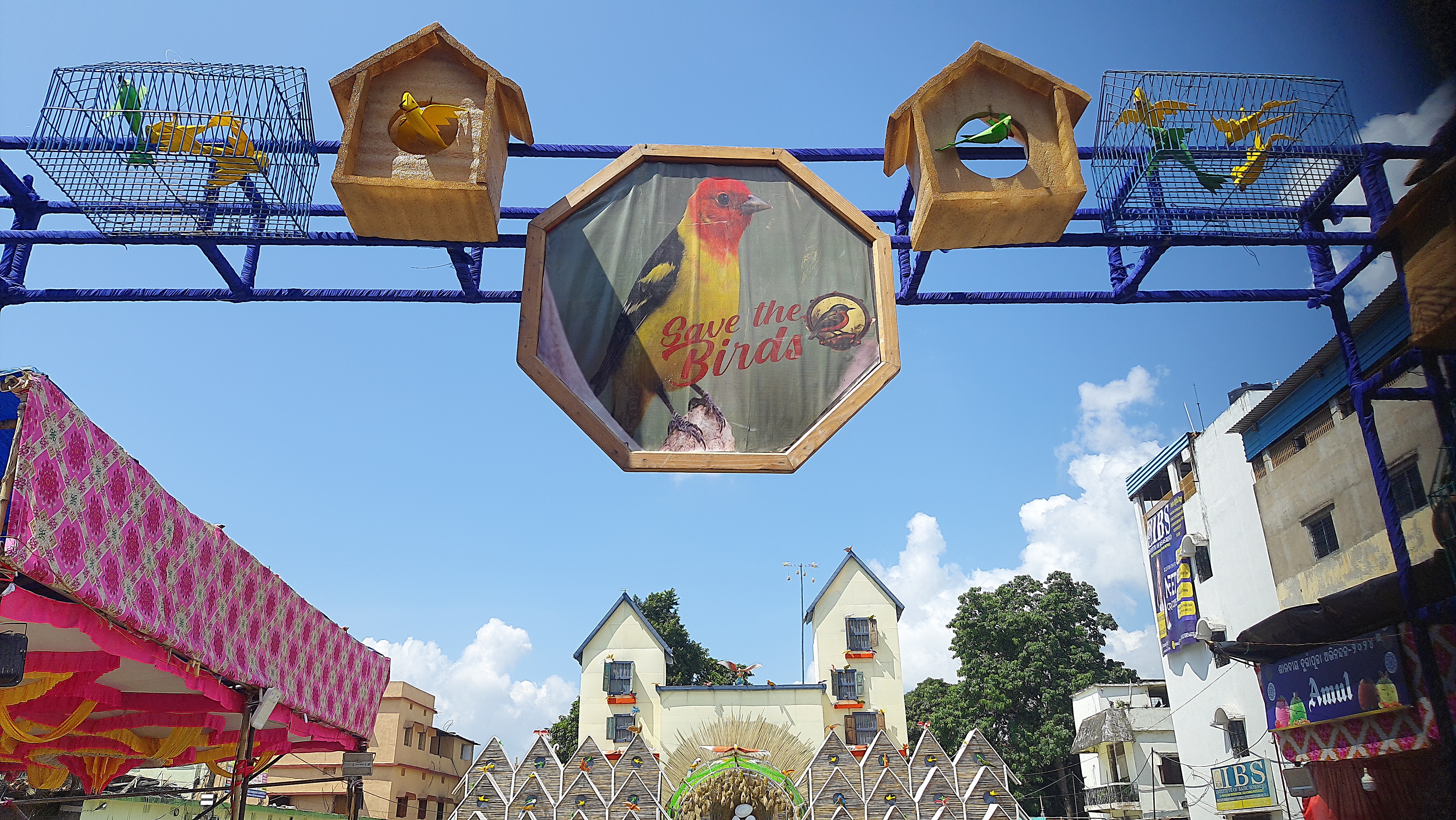 save birds theme pandal