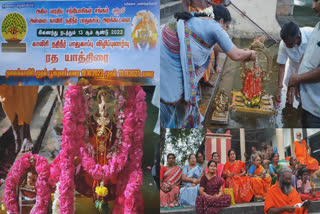 in Kumbakonam Cauvery Ratha Yatra was welcomed and worship