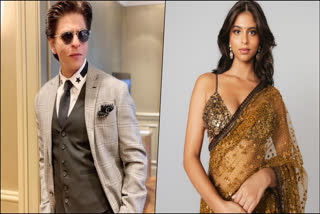 Shah Rukh Khan arrives at Amritpal Singh's Diwali party in his hallmark style, Suhana stuns in golden saree - watch
