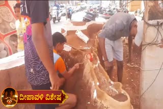 Children celebrate festival by building forts