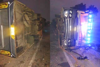 KATNI BUS OVERTURNED