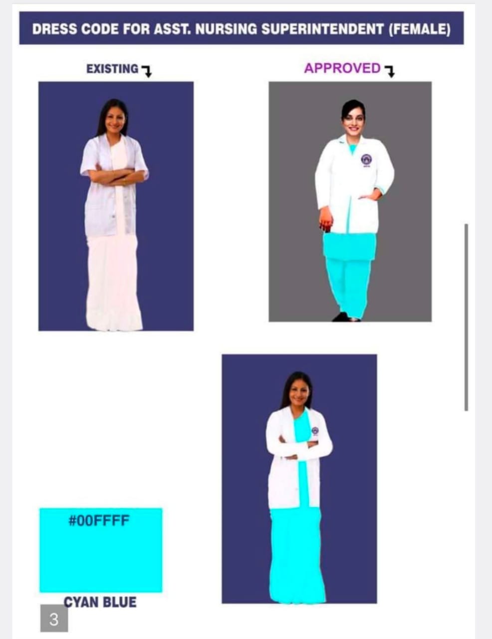 NEW DRESS CODE OF NURSING STAFF